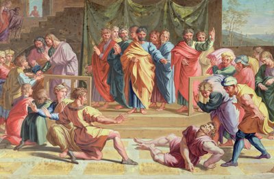 Death of Ananias, after a painting by Raphael by Joseph Goupy